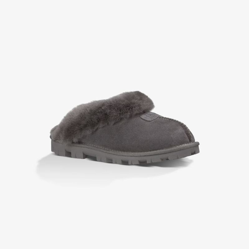 Chausson UGG Coquette Femme Grise Soldes 667MEYXQ
